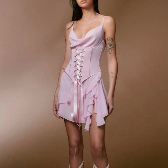 I.AM.GIA Dresses & Skirts - I.AM.GIA Lilac Lace-Up Corset Mini Dress